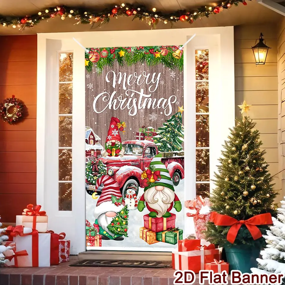Christmas Door Banner Merry Christmas Decor for Home 2025 Xmas