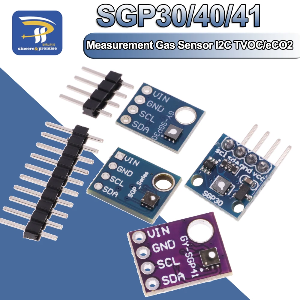 SGP41 SGP30 SGP40 pomiarowy czujnik gazu powietrza I2C wielopikselowy TVOC/eCO2 formaldehyd detektor dwutlenku węgla Tester dla Arduino