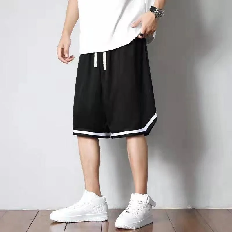 

New Arrival Spor orts for Men Summer Thin Loose Beachwear Trendy Qui Dry Ice Silk High Waist Straight Leg High Waist