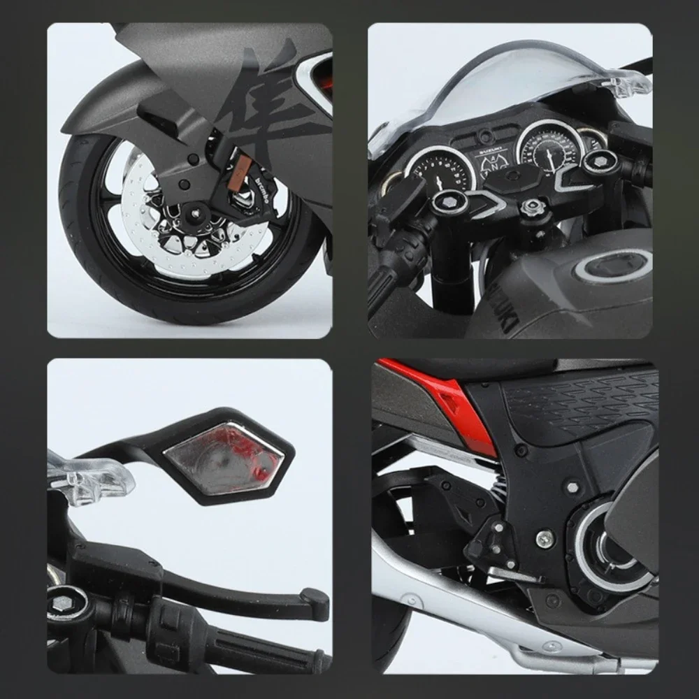 1:9 سوزوكي هايابوسا 2022 نموذج دراجة نارية سيارات لعب سبيكة دييكاست امتصاص الصدمات الإطارات المطاطية محاكاة المحركات هدايا للأطفال