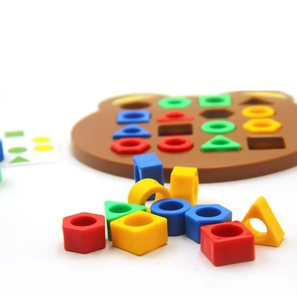 กระดานปริศนาเรขาคณิตจับคู่รูปทรง ฝึกทักษะการเรียนรู้แบบอินเทอร์แอคทีฟ เกมกระดานจับคู่รูปทรงแบบมอนเตสซอรี่ ฝึกการจดจำสี DIY