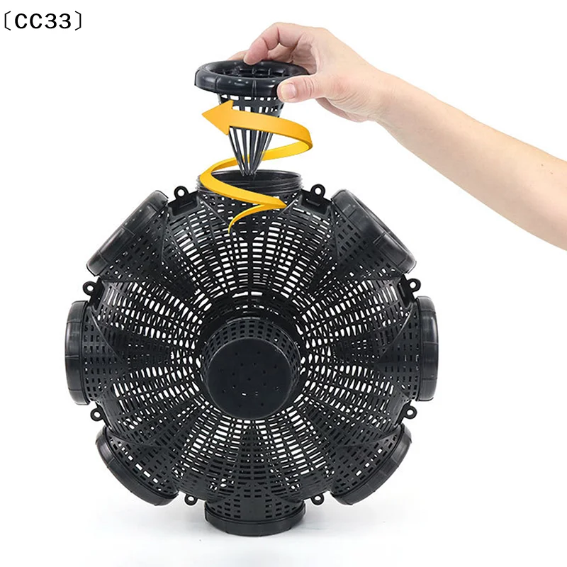 

Усовершенствованная пластиковая рыболовная сеть-ловушка на 8 отверстий для угря, лобстера, желтого угря, креветок, с контраутяжелым ящиком〔CC33〕