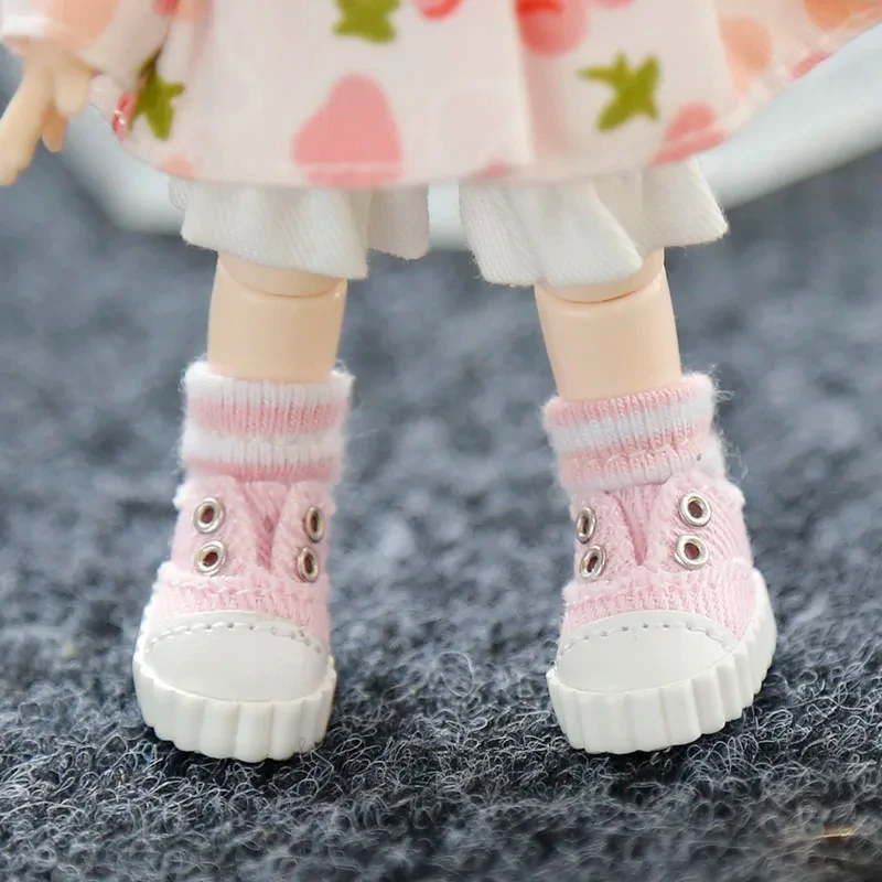 Ob11 Dolls Shoes Cute High-top Shoes，Sneakers Canvas Shoes ,for Molly, P9, YMY, 1/12BJD Doll Accessories Toy Casual Shoes