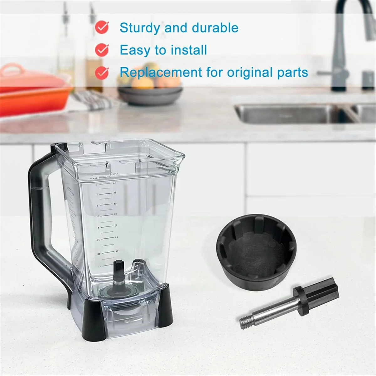 Piezas de repuesto para licuadora para jarra, embrague de conductor y juego de pernos de accionamiento, serie BL660/66OA, 72 Oz (9 tazas)