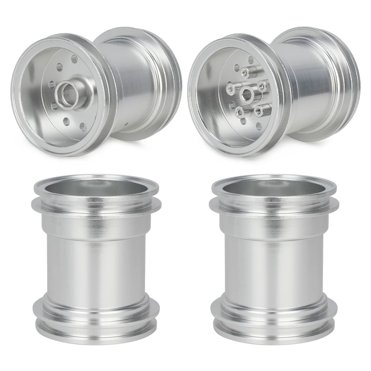 YSIDO Aluminum Wheels Rim for 1:10 Remote Control Tamiya CW-01 Chassis Lunch Box Midnight Pumpkin Unimog 406 Upgrade Accessories