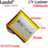 1-12pcs 3.7V Lithium polymer 5000mAh 955565 955465 Soft package battery For early education machine console hand warmer treasure