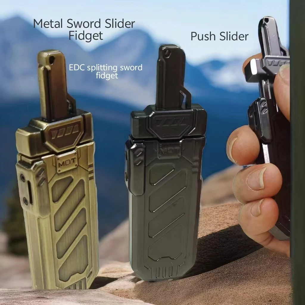 Splitting Sword EDC Fidget Sword Sheath Magnetic Ejection Push Slider for Anxiety Stress Relief Toy