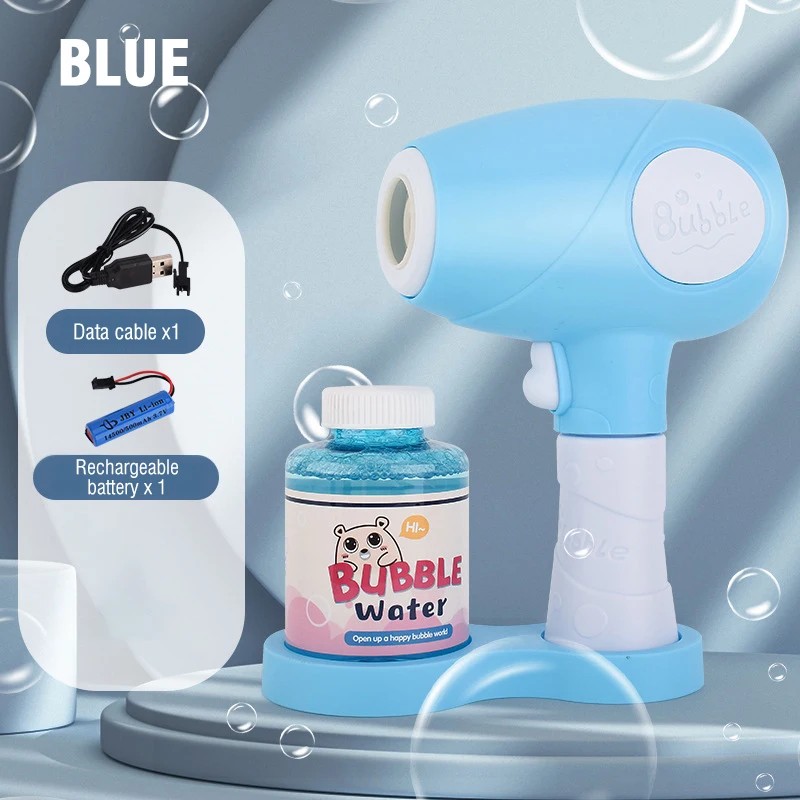 التلقائي بالكامل الإلكترونية فقاعة بندقية منفاخ الهواء يده الكهربائية الصابون فقاعة آلة المياه الاطفال الفتيان لعب للأطفال هدايا