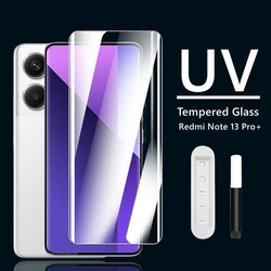 1-2 PCS UV Glue Tempered Glass for Xiaomi Redmi Note 13 pro plus / Note13 pro+  Full Clear Cover Curved Screen Ptrotector