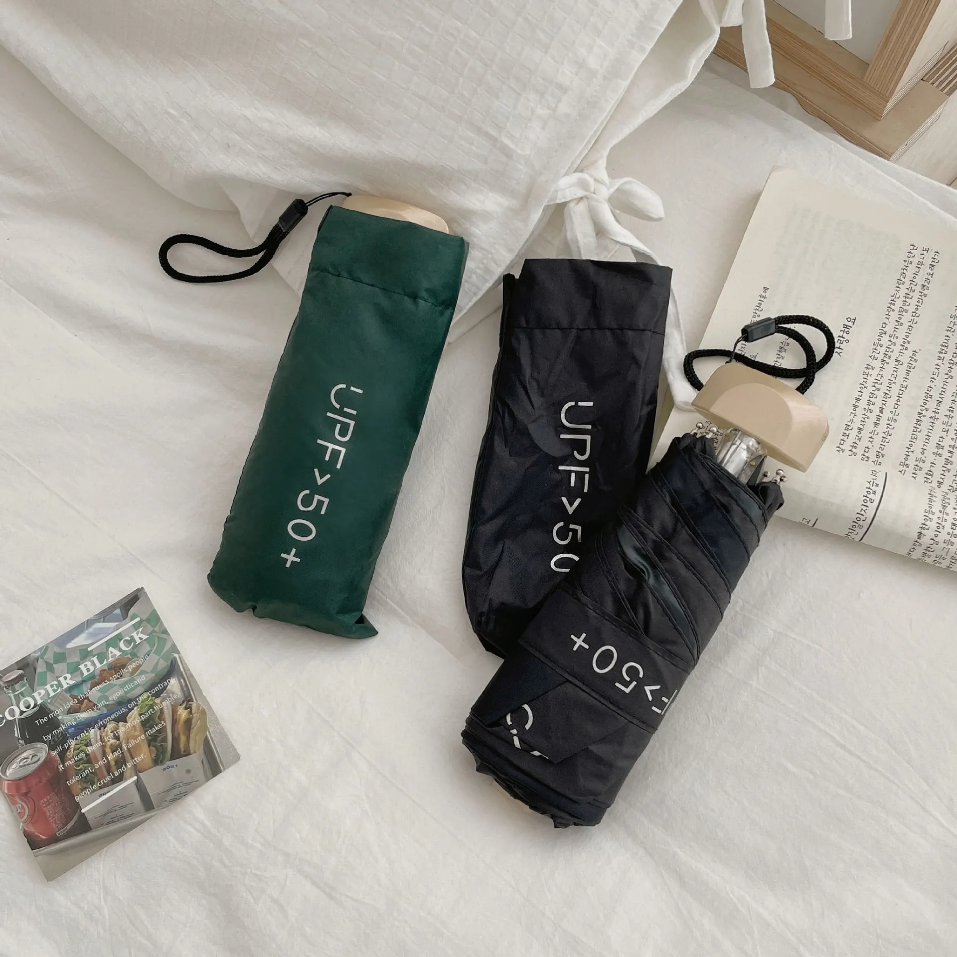 مظلة مسطحة بخمسة أضعاف، مظلة شمسية مدمجة ومحمولة، مظلة كبسولة صغيرة، مظلة فينيل قابلة للطي #2