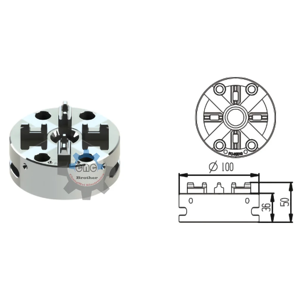 Precision CNC Carving Chuck with Pneumatic 80mm Square Electrode Holder for EDM Spark Machines - ERWOA And 3R Interface