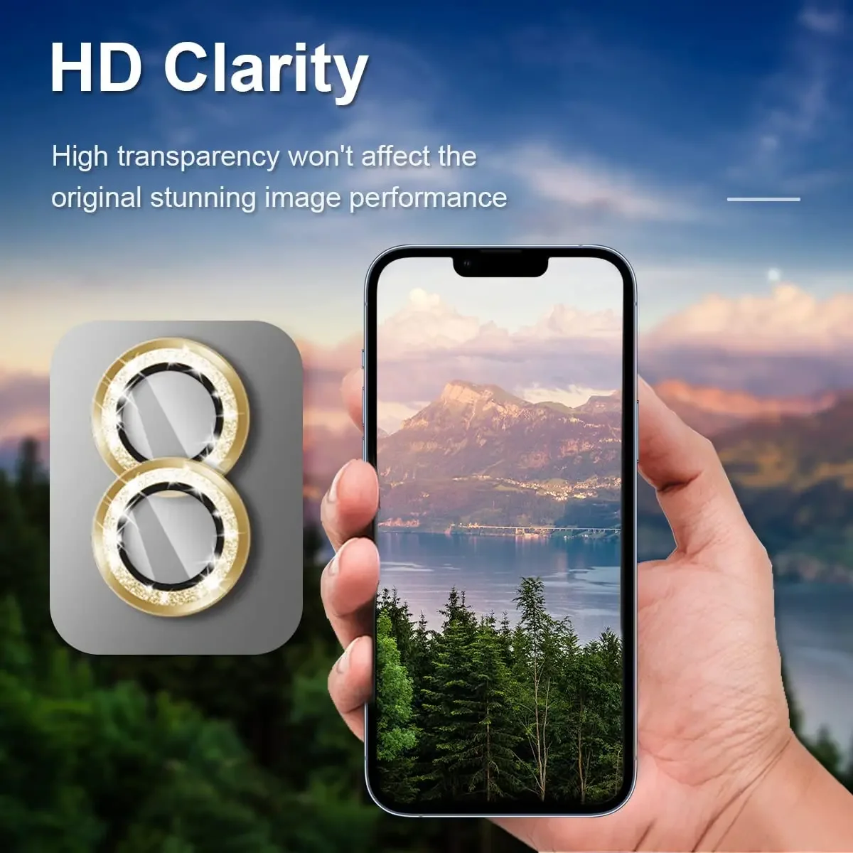 2-3Pcs Glitter Diamond Camera Lens Protector Case Cover For IPhone 15 14 Plus 13 Pro Max 12 Mini 11 14Pro Protection Phone