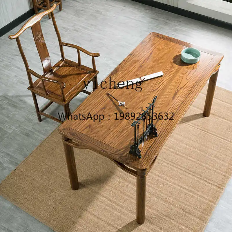 CC   Chinese Calligraphy Table Solid Wood Brush Desk South Elm Antique Computer Desk