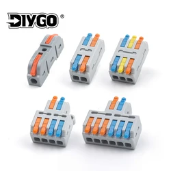 Mini Condutor Compacto Universal para Equipamentos Doméstico, Conector de Fio Rápido, Conector Butt, Multi Way Splicing, Empurre no Bloco Terminal, 1 Pin, 2 Pin, 3Pin