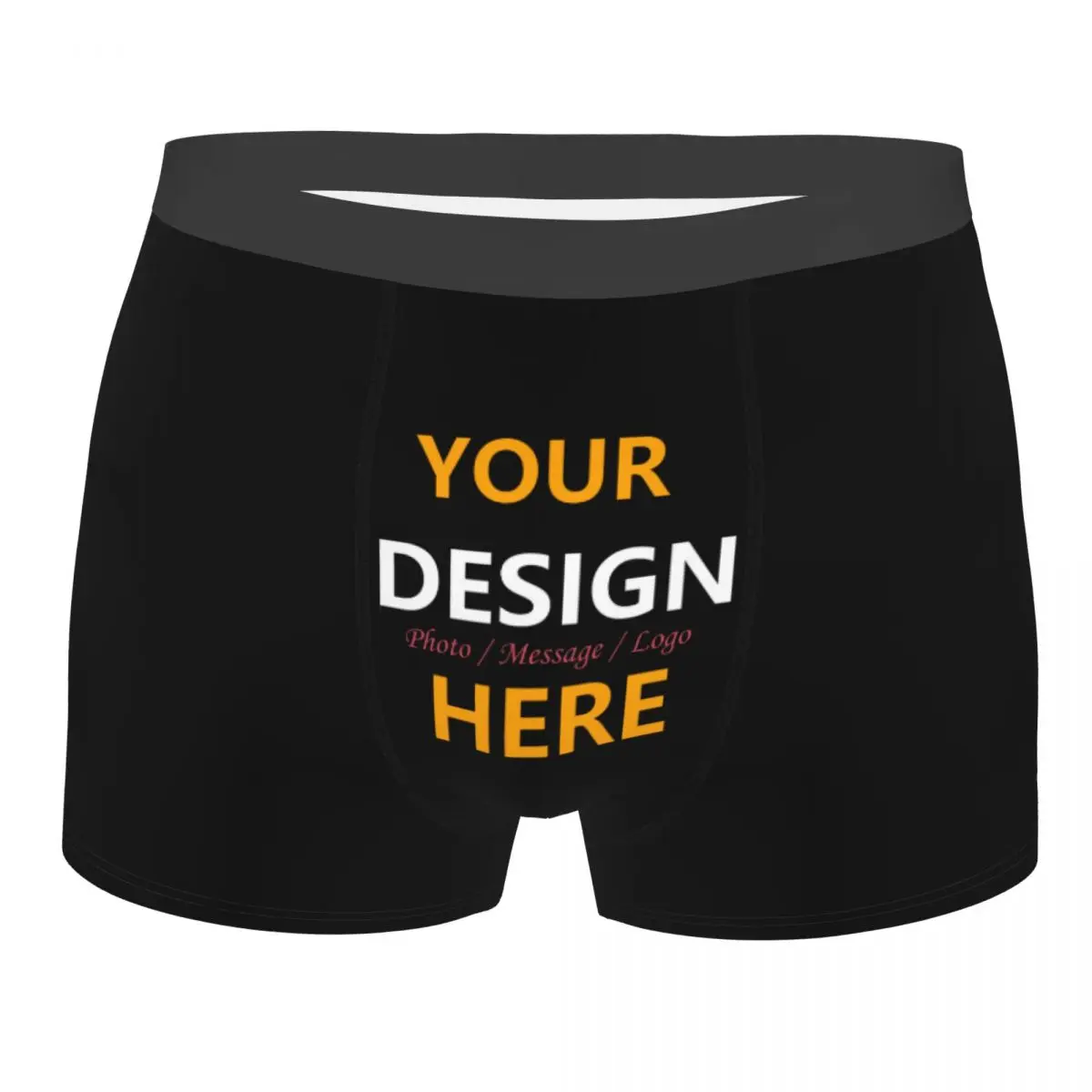 Custom Your Design Here Underwear Men Personalized Customized Logo Printed Boxer Briefs Shorts Panties Soft Underpants For Homme