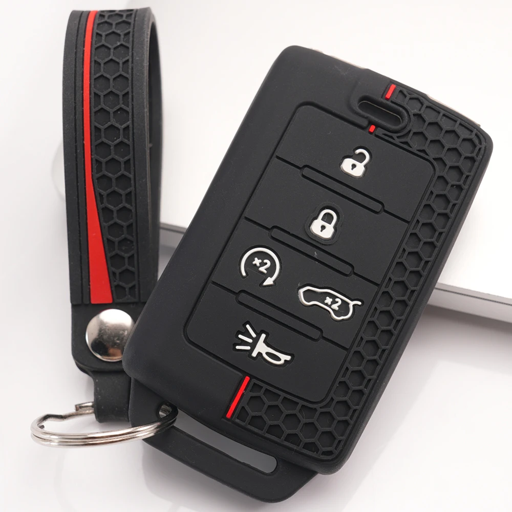 Key Fob Case Keychain For Jeep Grand Cherokee Wrangler Compass Patriot Cherokee Renegade Commander Gladiator Liberty Slim Fit