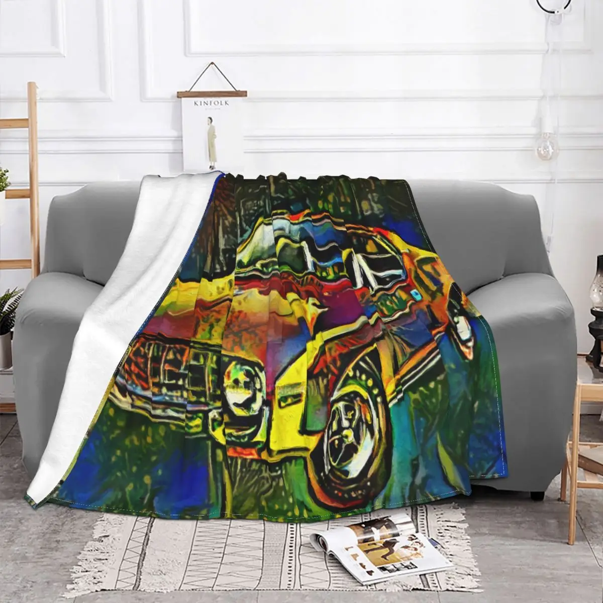 

The Car Ride Car Cool Blankets Flannel Winter Racing Car Watercolor Lightweight Thin Throw Blanket for Home Office Bedding Throw