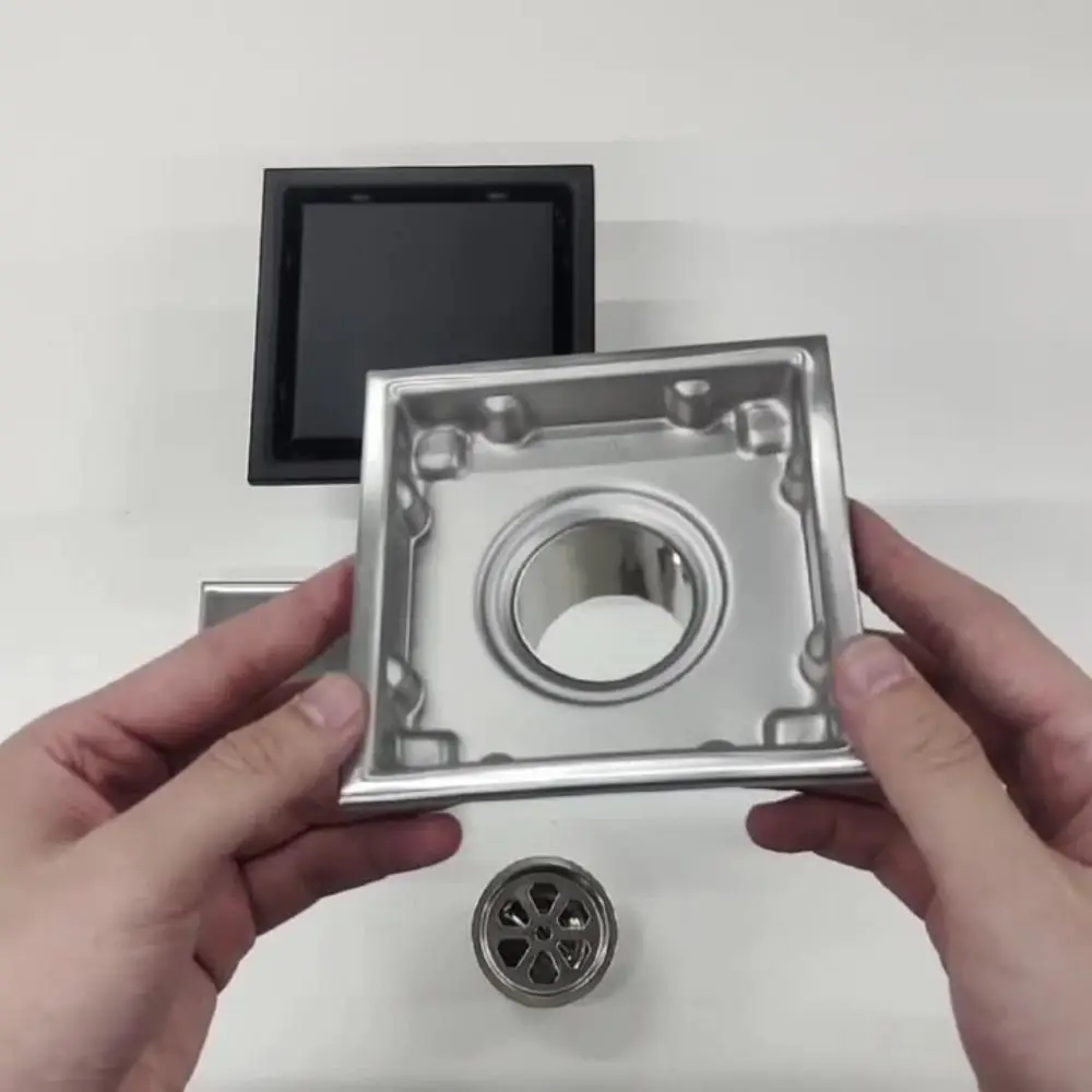 

Дренажный решетчатый канал из нержавеющей стали 304, квадратный, для пола, с защитой от запаха, большой пропускной способности, для плитки, для душа, для ванной комнаты