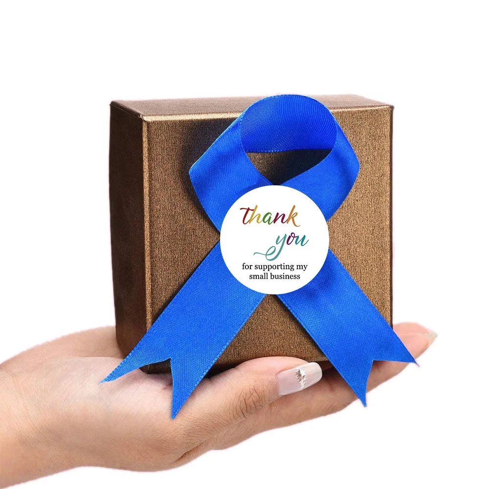 ملصق ختم تعبئة بحروف ملونة ، شكرًا لك على دعمك لملصقاتي التجارية الصغيرة ، ملصق قرطاسية لسجل القصاصات ، 50-من من من من من من من من