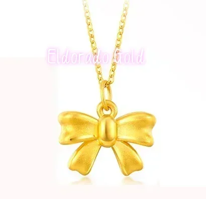 

Eldorado Gold hot sale 24k pure gold pendants real gold butterfly tie pendant