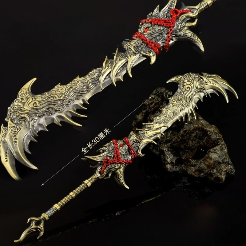 30cm/11.81in Naraka: Bladepoint gra peryferyjna broń Model wygnany gwiazda wilk mistrz zabawka nóż metalowe rękodzieło ozdoby Prop
