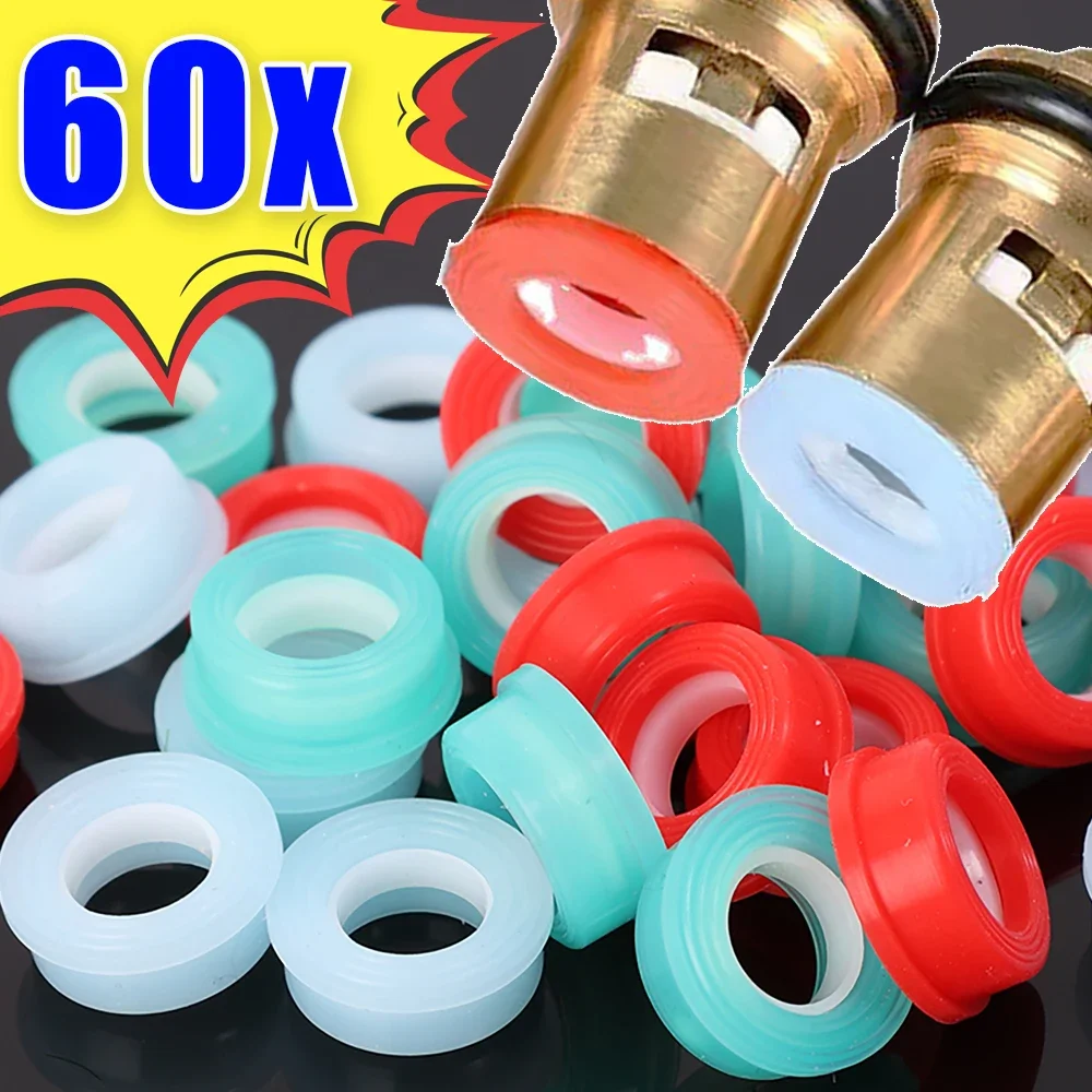 60/10Pcs Faucet Leak-Proof Sealing Gasket Silicone Pipe Hose Sealing Washer Faucet Valve Core Pipe Gaskets Hardware Accessories