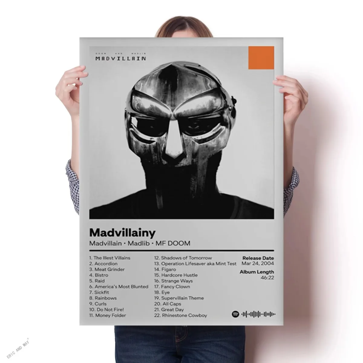 Pop Rap Music Album Cover Artist MF DOOM Poster Aesthetic Rapper Hip Hop Rock Madvillainy Canvas Wall Art Home Room wall Decor