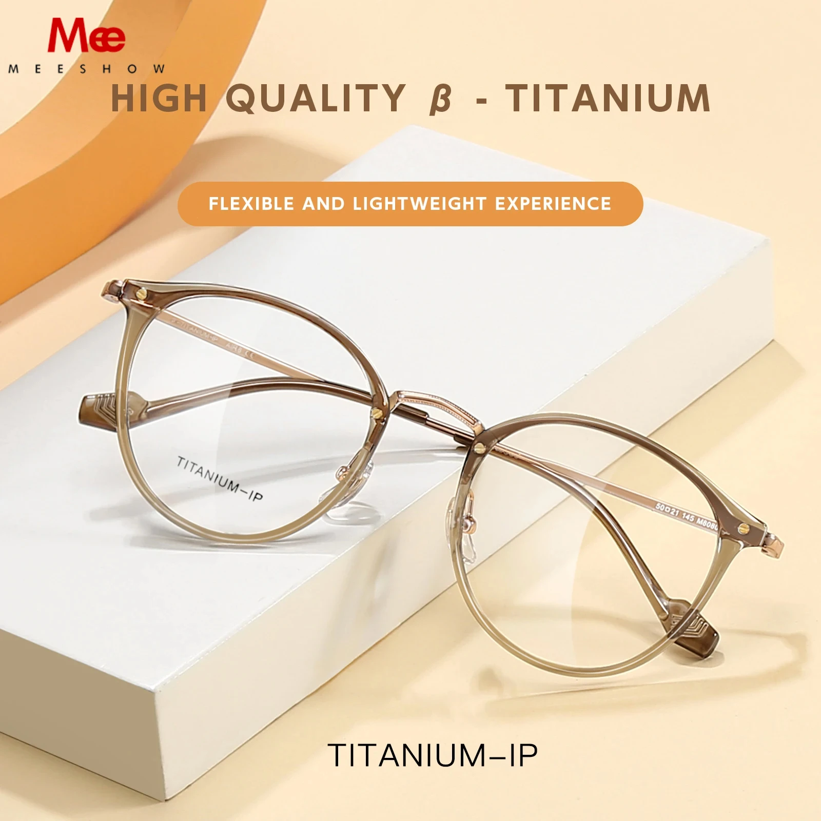 MEESHOW Women Stylish Round Blue Light Blocking Computer Glasses Europe Classic Female Titanium Myopia Eyewear Spectacle Frames