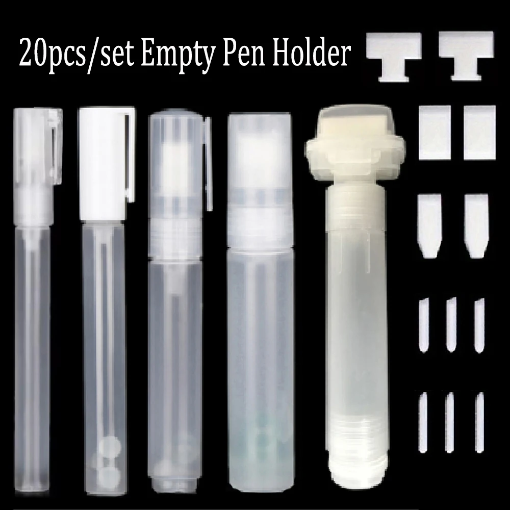 

3/5/8/15/30mm Plastic Empty Pen Holder Can Be Refilled with Ink Repeatedly Painting Graffiti Paint Pen Replaceable Pen Tip