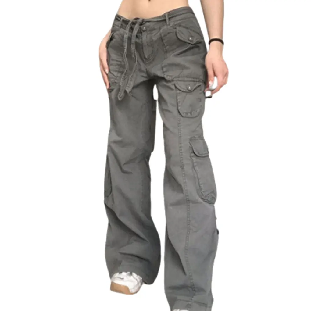 Lockere Vintage-Schlaghose, weit, anwendbar, angenehm zu tragen, geeignete Größe, Damenjeans, grau, grün, XL