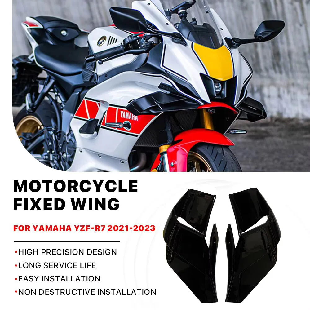 

NEW Motorcycle Side Fixed Wing For Yamaha YZFR7 YZF R7 2021-2023 Retrofit Aerodynamic Winglet Spoiler Front Fairing Wing carbon