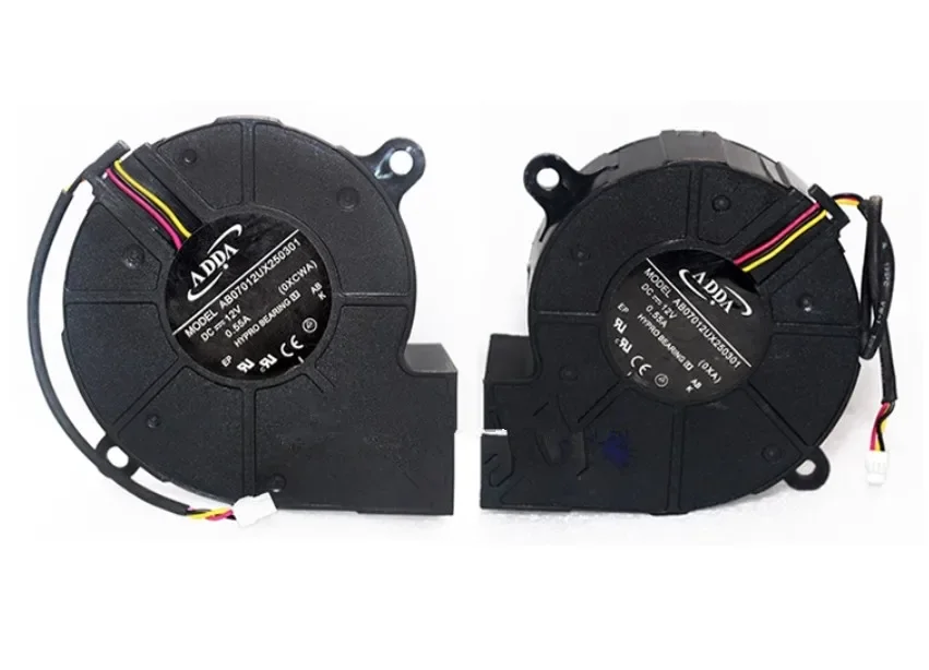 Blower Fan for ADDA AB07012UX250301 7025 DC12V 0.55A 3-line Projector Fan