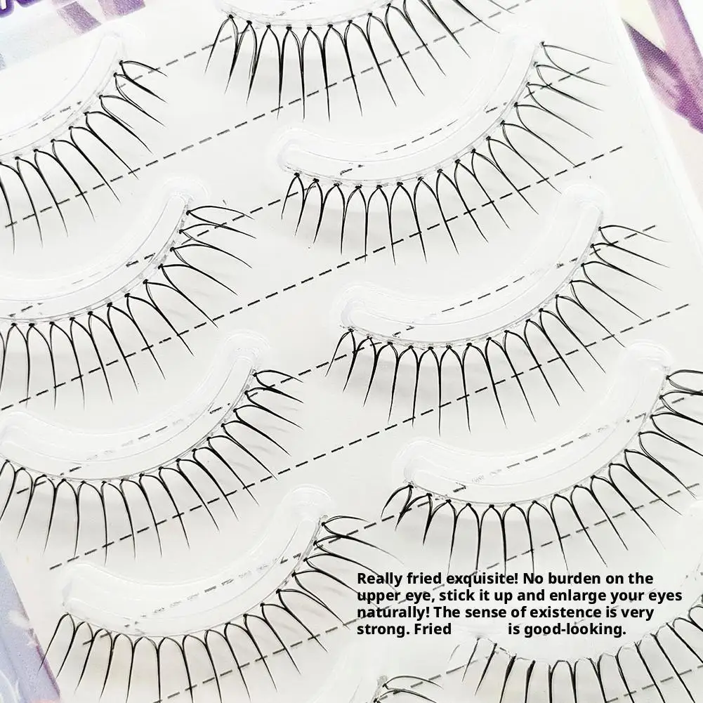 False Eye Lashes Daily Manga Natural Curl Lashes Korean U Shape Fake Eyelashes for Party Work Natural Look Eye Makeup 5 Pairs