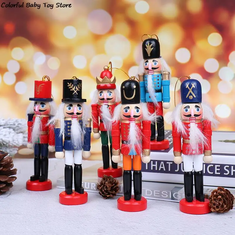 Nutcracker Puppet Christmas Ornaments Desktop Decoration Cartoons Drawing Walnuts Soldiers Band Dolls Nutcracker Miniatures 12cm