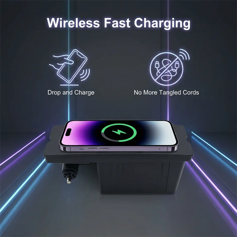 NEW-15W Wireless Charging Plate For A6 C7 A7 S6 RS6 S7 RS7 2011-2018 Phone Mobile Holder Usb Quick Charge Trim
