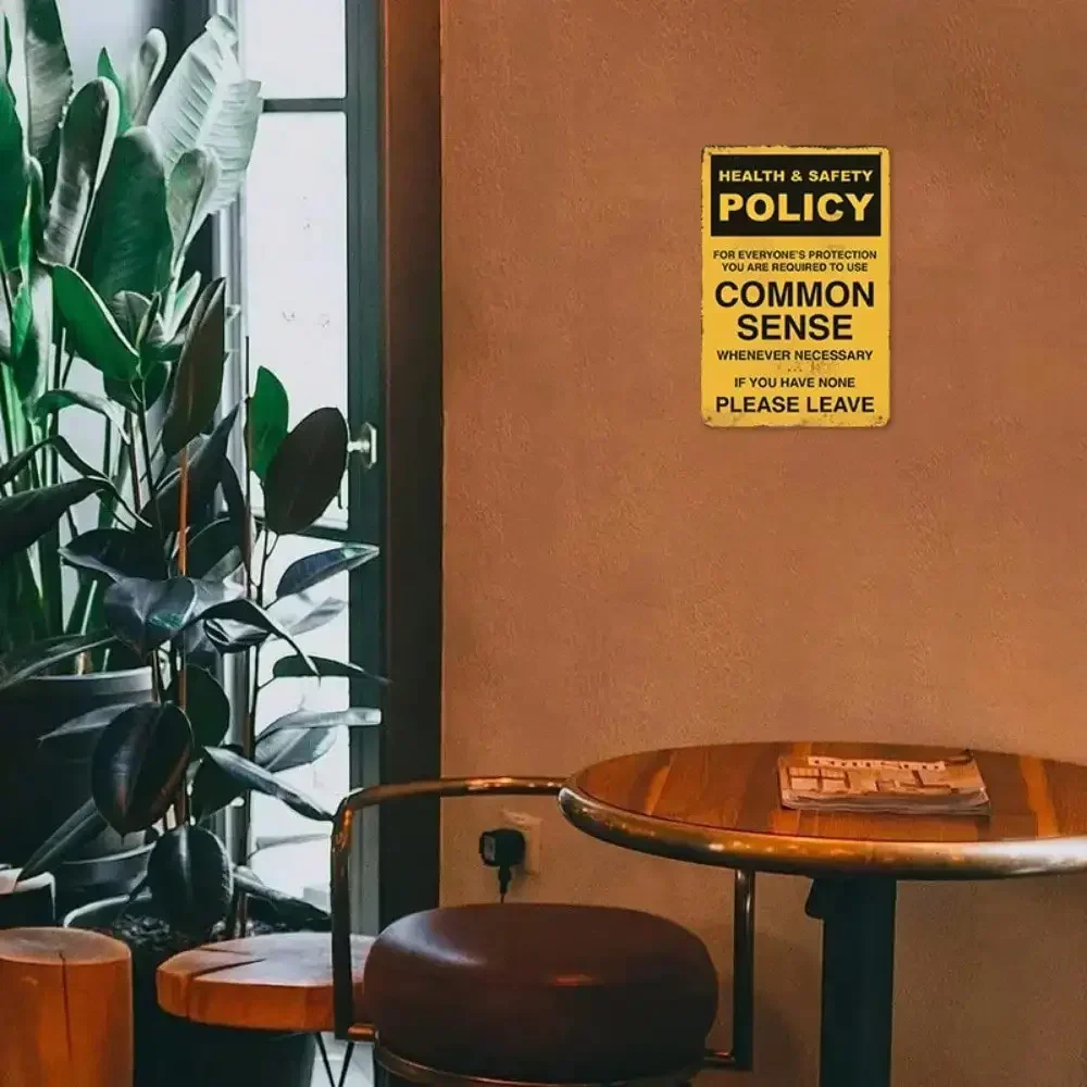 قطعة واحدة من علامة معدنية عتيقة "الصحة والسلامة" - ديكور من القصدير المضحك للاستخدام الداخلي/الخارجي، هدية روح الدعابة #5