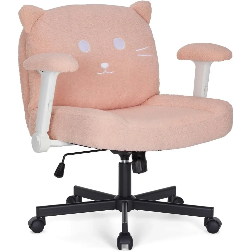 Silla entrecruzada con ruedas y brazos, silla de oficina con patas cruzadas y asiento ancho, lindas y cómodas sillas de escritorio ajustables para el hogar