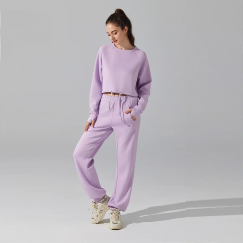 WESTSHAN Damski Dres Sportowy Dwuczęściowy Luźny Z Długim Rękawem Wiosna Jesień Outdoor Bieganie Fitness Yoga Bluza z Kapturem