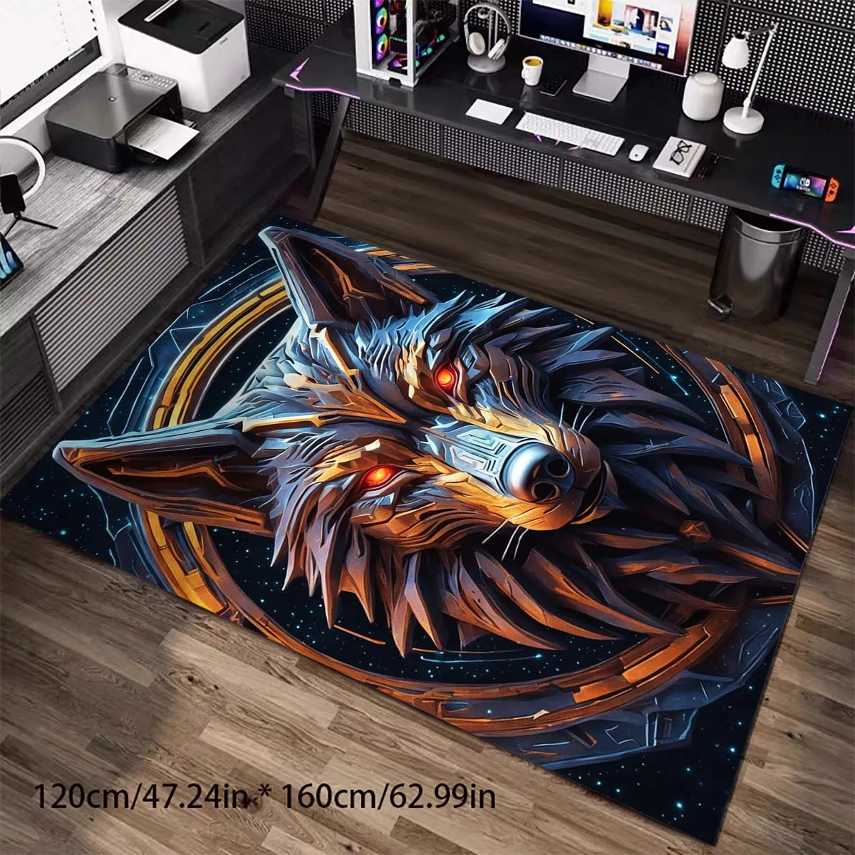 Viking Carpet Area Wolf Carpet Halloween Decoration Kicthen Mat Child Pet Playmat Doormat Bathmat  Carpets for Living Room