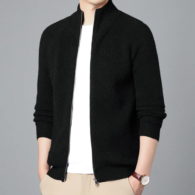 

Осень-зима, кардиган в вертикальную полоску, молодежный повседневный модный свободный вязаный свитер для мужчин