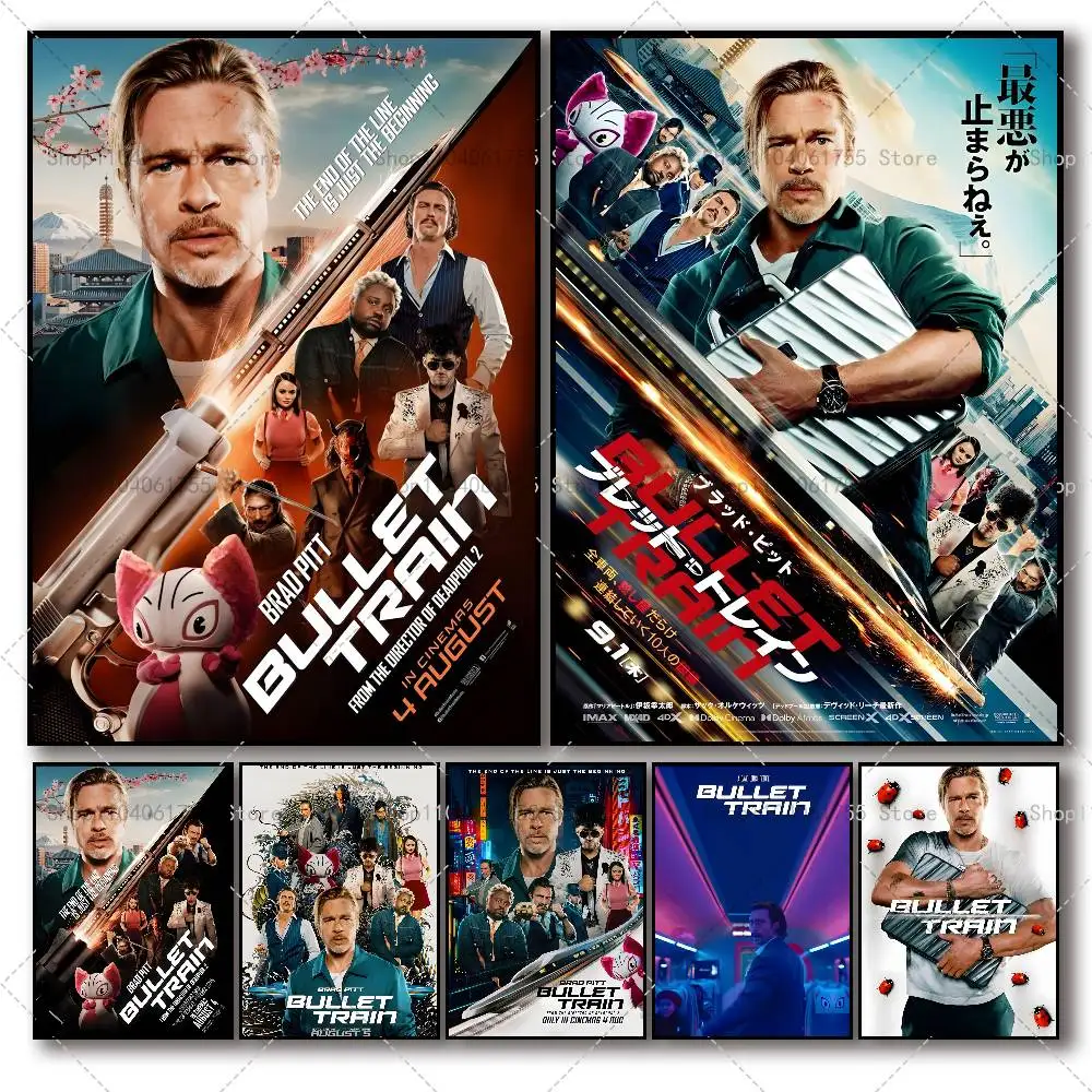 Bullet Train-Filmposter, hochwertige, selbstklebende Wandkunst, Dekorationen, Farbdrucke, klebrig