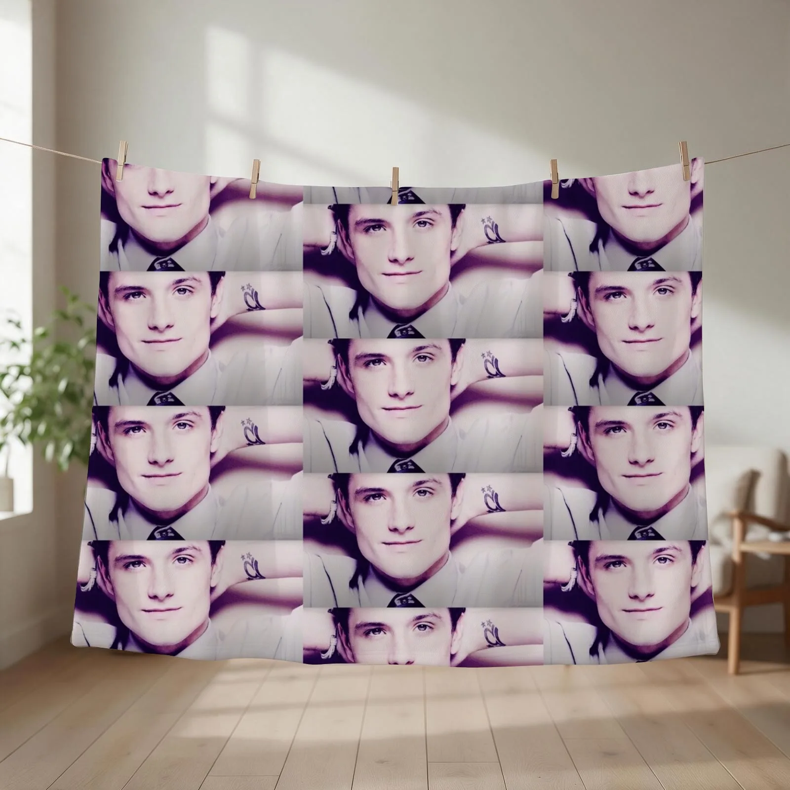 Josh Hutcherson Whistle Throw Blanket couch cozy soft plush fuzzy picnic outdoor blanket