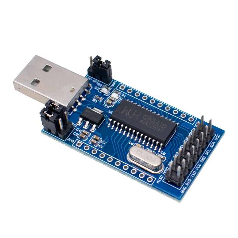 CH341A USB to Parallel Port Converter Module, 3.3V/5V Level Switchable USB-I2C/SPI/UART/ISP Programmer with Working Indicator