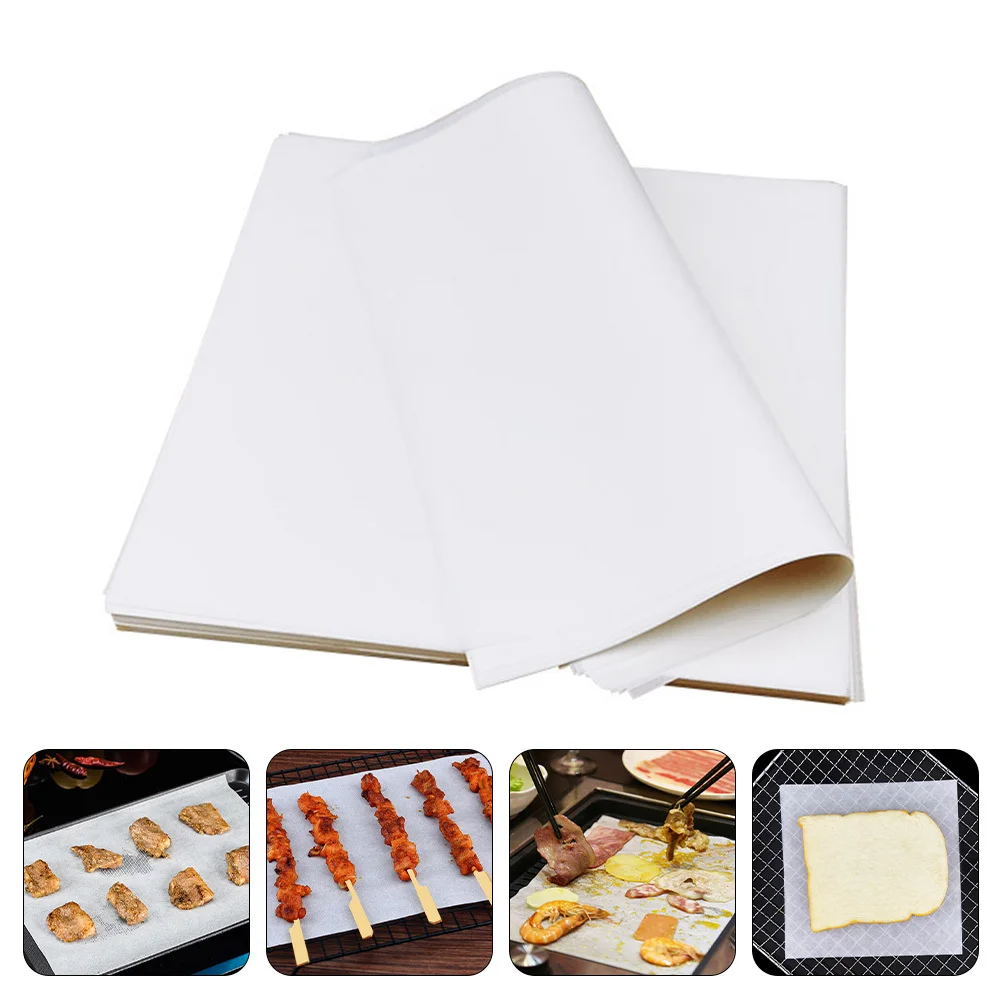 

500Pcs Baking Parchment Paper Thickened Oil-Proof Non-Stick Food Greaseproof Pads for Fried Food Pizza Sandwich Wrapping