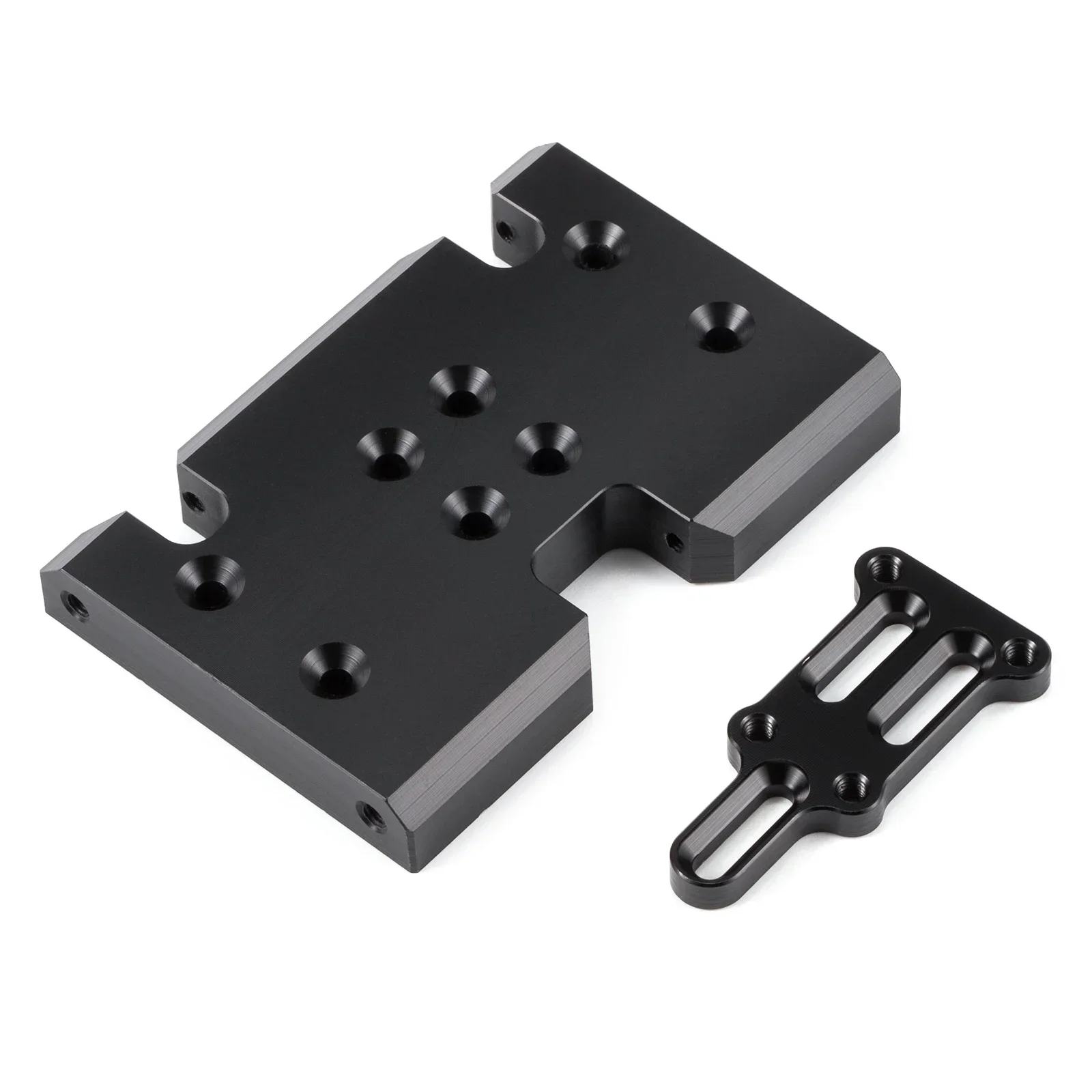 Machined Delrin Skid Plate with Shims for 1/10 RC Rock Crawler LCG Chassis 2Low Transmission Axial 3 Gear Element Gearbox