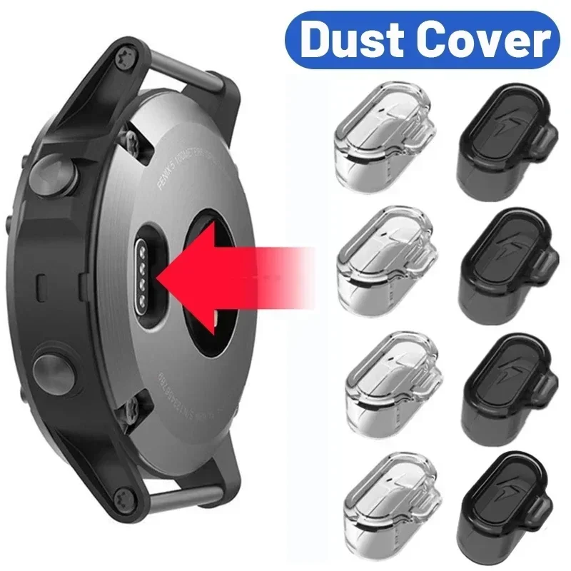 Transparent Charging Port Dust Cover for Garmin Forerunner 955 945 255 Fenix 7 7S 7X 6 6S 6X TPU Dust Plug Clear Dust Cap Case