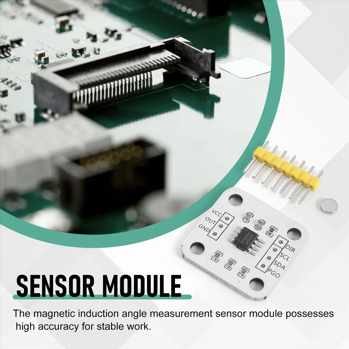 DT1069~4Pcs AS5600 Magnetic Encoder Magnetic Induction Angle Measurement Sensor Module 12Bit High