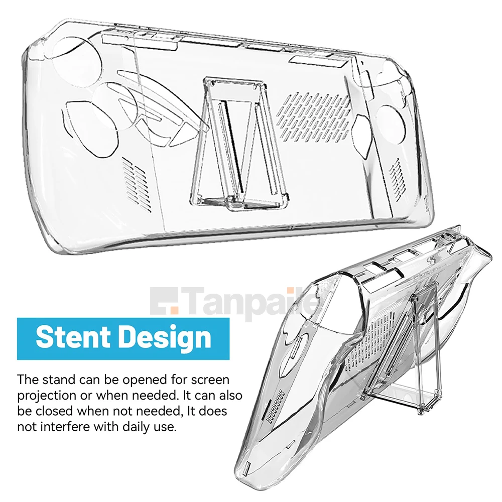 Tanpaile Crystal PC Hard Case for ASUS Rog Ally with Kickstand Shell,Shockproof 360 Protection with Stand for Game Handheld Con