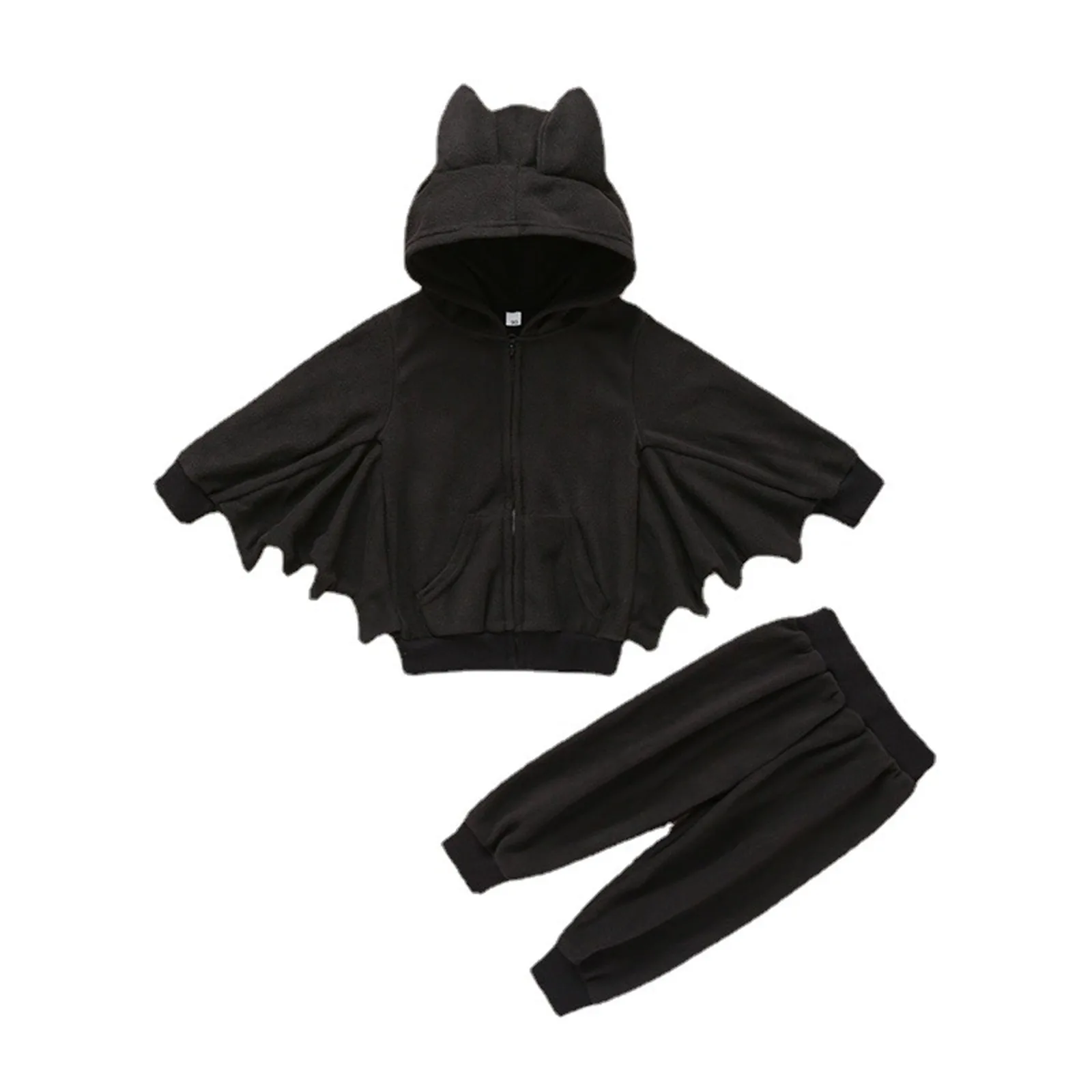 Macacão de lã espessado para bebês meninos e meninas, macacão Bat Devil, trajes quentes de Halloween, roupas cosplay, roupas de criança