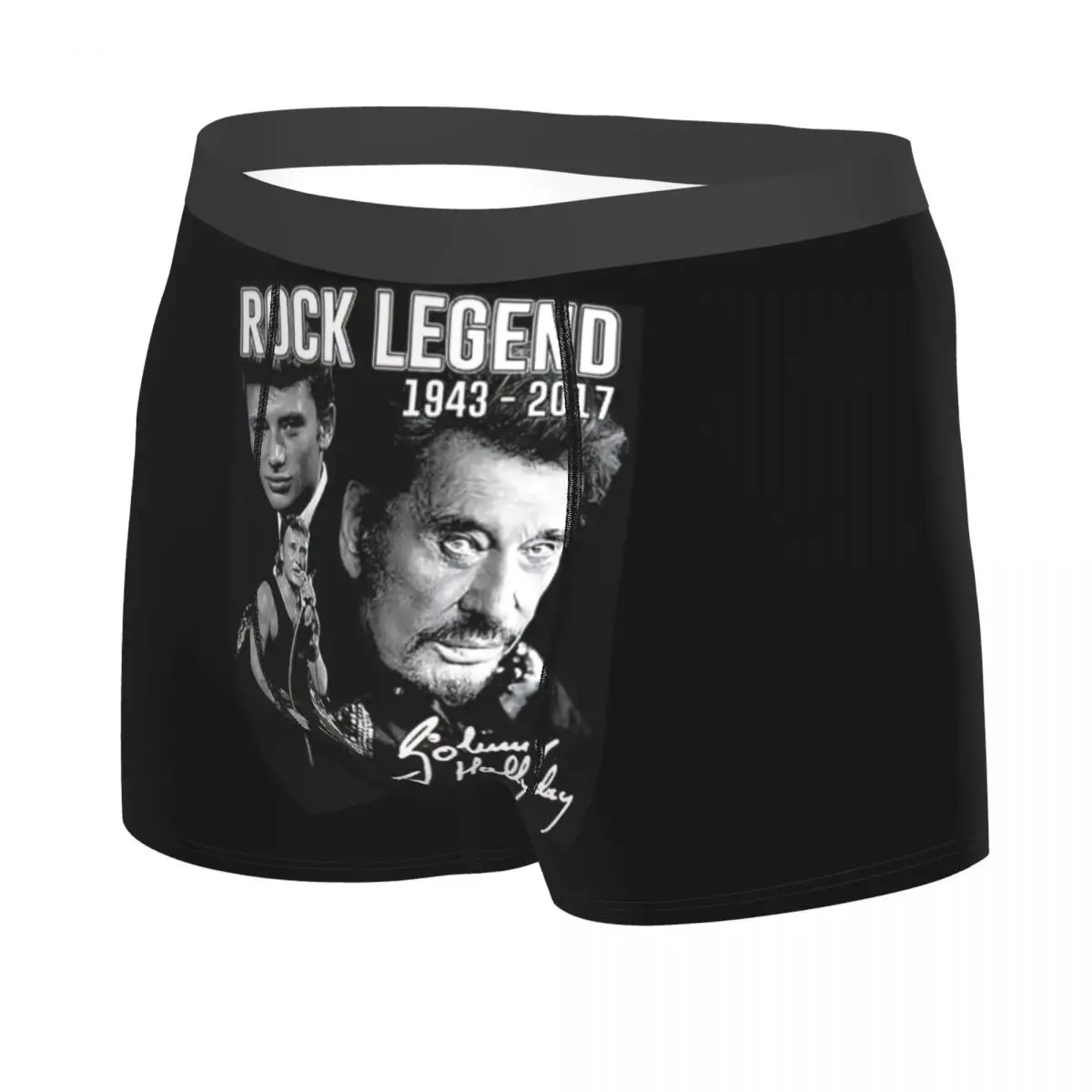 Johnny Hallyday French Rock Singer Underwear Men Sexy Printed Custom Boxer Shorts Panties